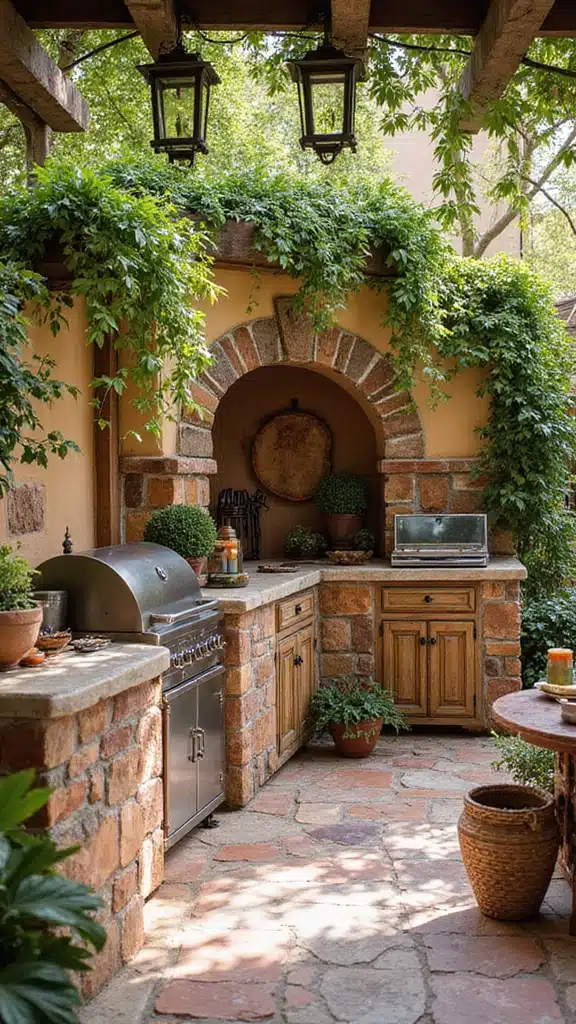 21 Stunning Outdoor Kitchens You’ll Want in Your Backyard - 3. Mediterranean Oasis