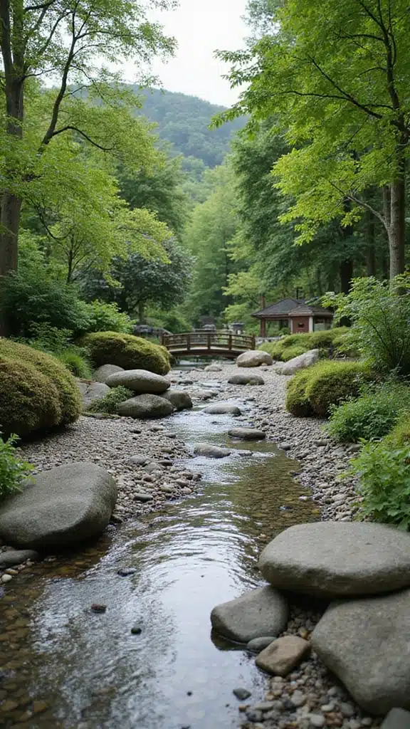 17 Backyard Water Features That Instantly Add Zen - 4. Zen Garden with Pebble Stream