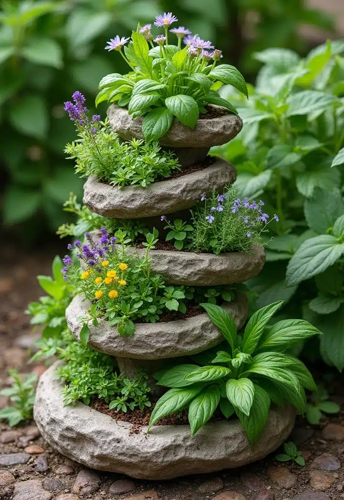 25 Stunning Garden Design Ideas That Will Transform Your Outdoor Space (Wait Until You See #7!) - 16. Herb Spiral: Culinary Creativity in a Vertical Space