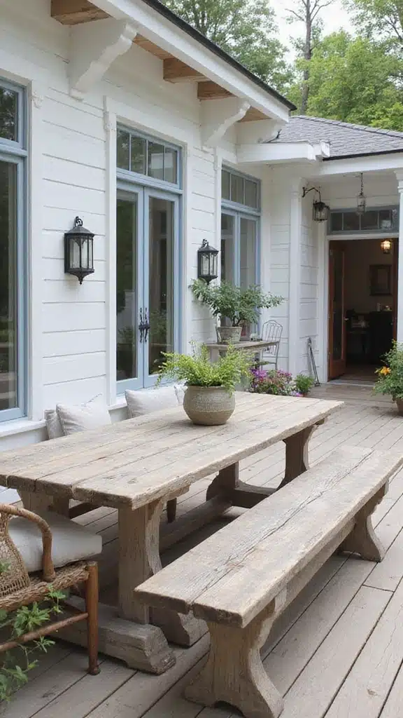 18 Outdoor Dining Spaces That Feel Like a Resort (You’ll Never Want to Leave Home!) - 11. Coastal Elegance
