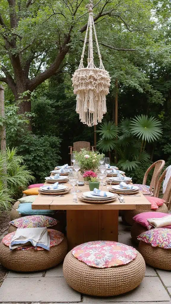 18 Outdoor Dining Spaces That Feel Like a Resort (You’ll Never Want to Leave Home!) - 13. Bohemian Bliss