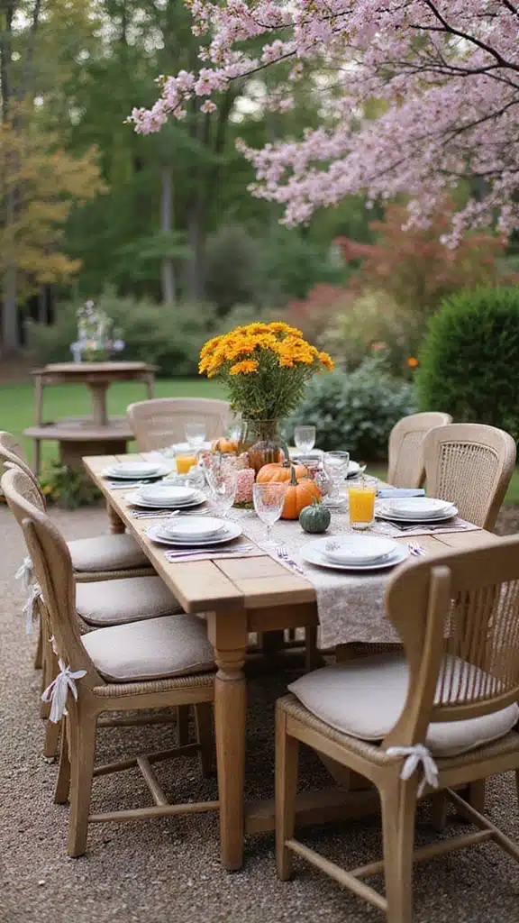 18 Outdoor Dining Spaces That Feel Like a Resort (You’ll Never Want to Leave Home!) - 18. Seasonal Decor Changes