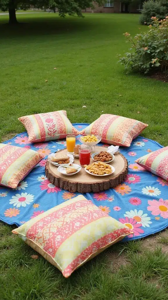 18 Outdoor Dining Spaces That Feel Like a Resort (You’ll Never Want to Leave Home!) - 6. Colorful Picnic Style