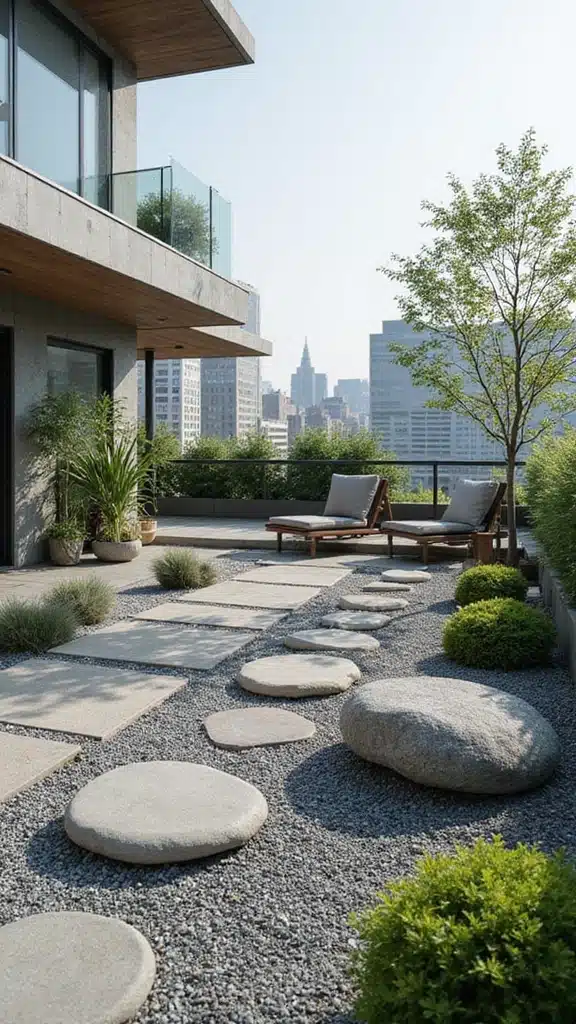 18 Rooftop Patio Designs with Greenery That Will Turn Your Space into an Urban Retreat! - 14. Zen Garden
