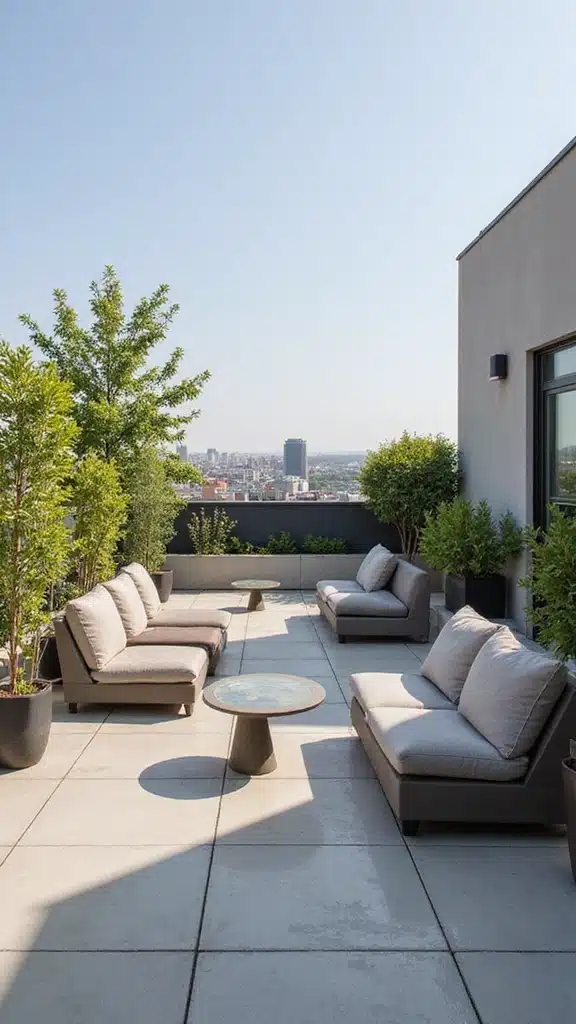 18 Rooftop Patio Designs with Greenery That Will Turn Your Space into an Urban Retreat! - 7. Modern Minimalist Design