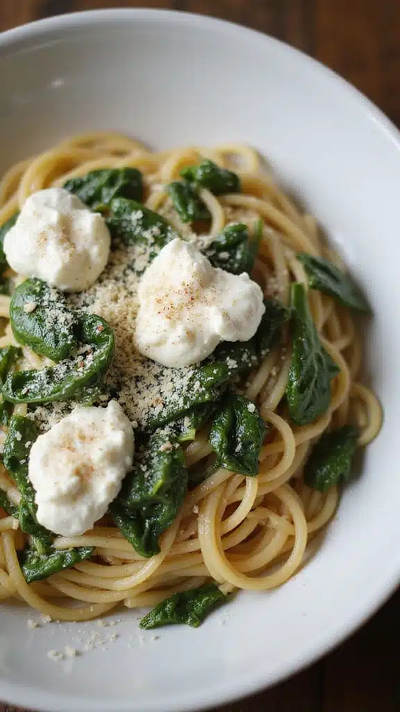 20 Fresh Garden-to-Table Recipes You’ll Love This Season - 5. Spaghetti with Spinach and Ricotta