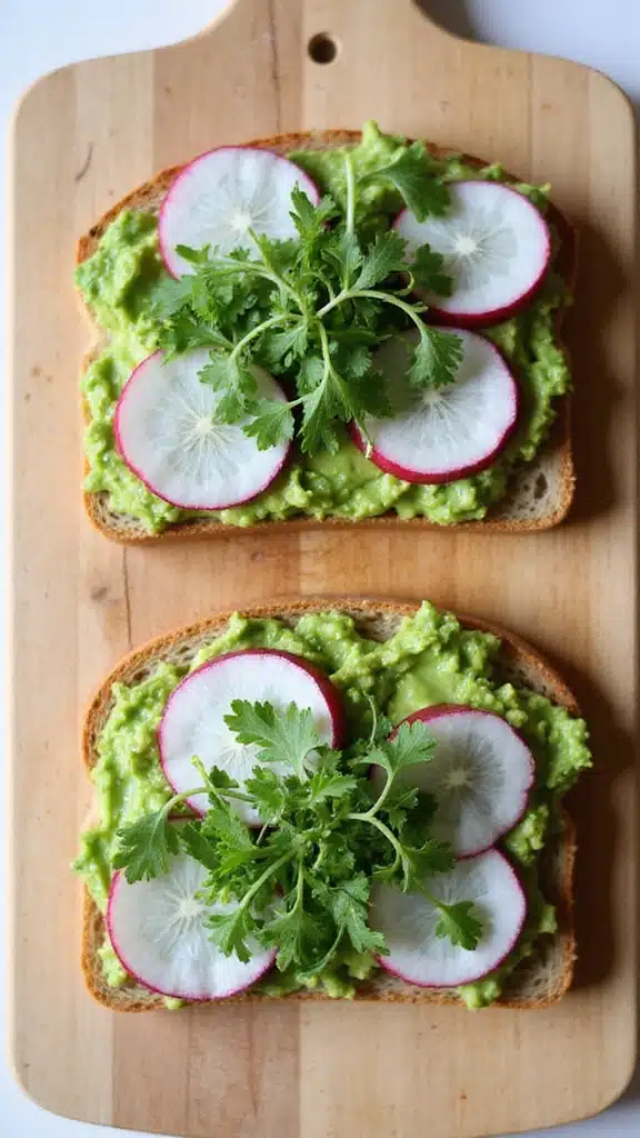 20 Fresh Garden-to-Table Recipes You’ll Love This Season - 15. Avocado Toast with Radish and Microgreens