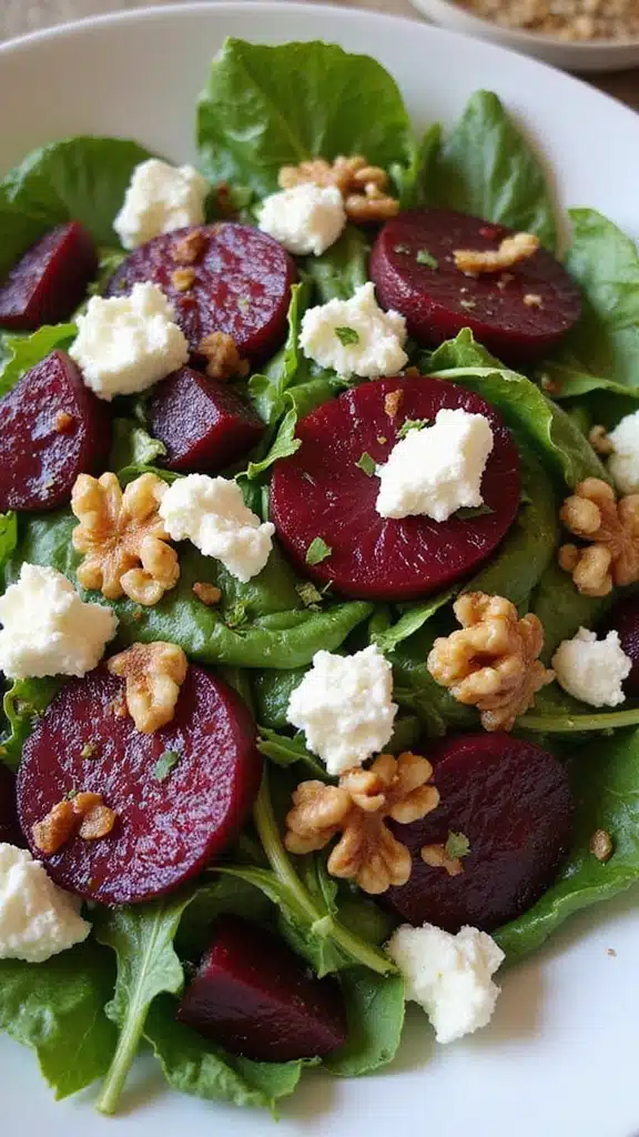 20 Fresh Garden-to-Table Recipes You’ll Love This Season - 6. Beet and Goat Cheese Arugula Salad
