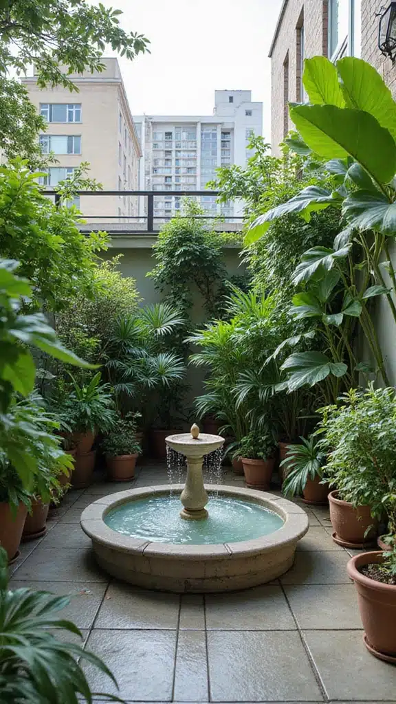 18 Rooftop Patio Designs with Greenery That Will Turn Your Space into an Urban Retreat! - 11. Water Features