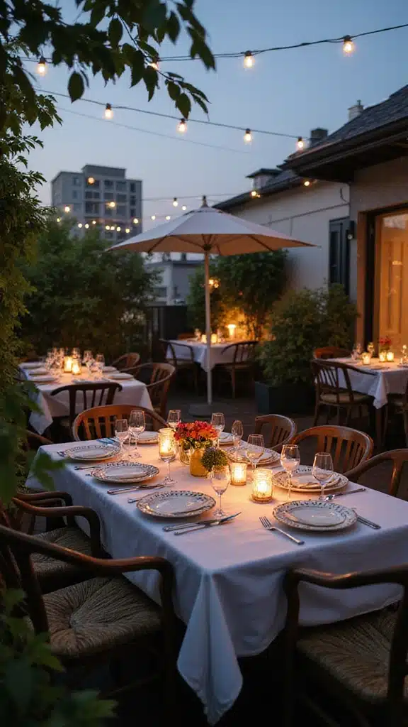 18 Rooftop Patio Designs with Greenery That Will Turn Your Space into an Urban Retreat! - 9. Outdoor Dining Area