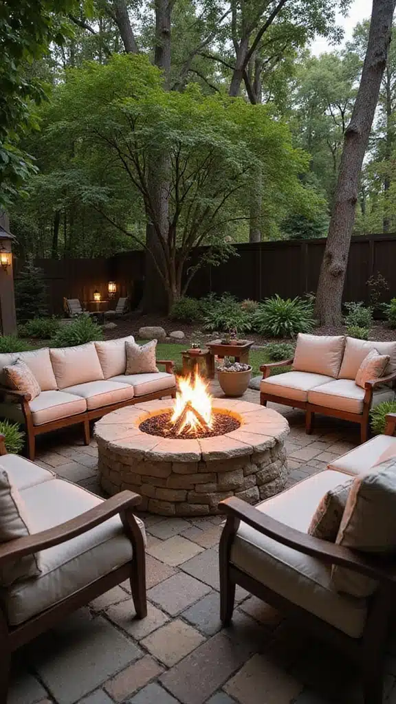 20 Dreamy Backyard Patios Perfect for Summer Nights (You'll Want to Spend Every Evening Here!) - 3. Cozy Gathering Spots with Fire Pits