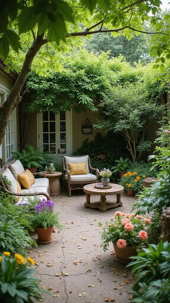 20 Dreamy Backyard Patios Perfect for Summer Nights (You'll Want to Spend Every Evening Here!) - 5. Garden Oasis with Greenery