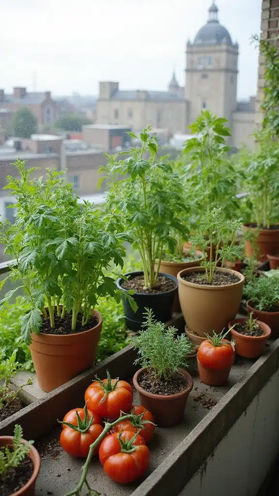 18 Rooftop Patio Designs with Greenery That Will Turn Your Space into an Urban Retreat! - 5. Urban Garden with Edible Plants