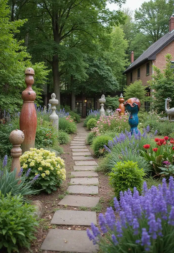 25 Stunning Garden Design Ideas That Will Transform Your Outdoor Space (Wait Until You See #7!) - 6. Garden Art: Infuse Personality