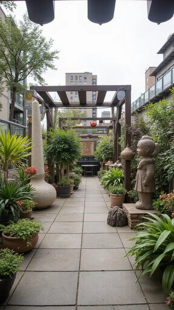 18 Rooftop Patio Designs with Greenery That Will Turn Your Space into an Urban Retreat! - 16. Artful Displays