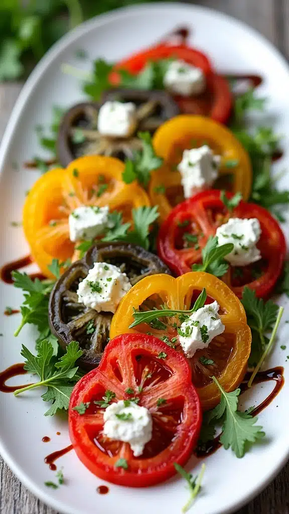 20 Fresh Garden-to-Table Recipes You’ll Love This Season - 3. Heirloom Tomato Salad with Goat Cheese