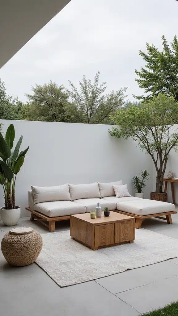 20 Dreamy Backyard Patios Perfect for Summer Nights (You'll Want to Spend Every Evening Here!) - 2. Modern Minimalism with Clean Lines