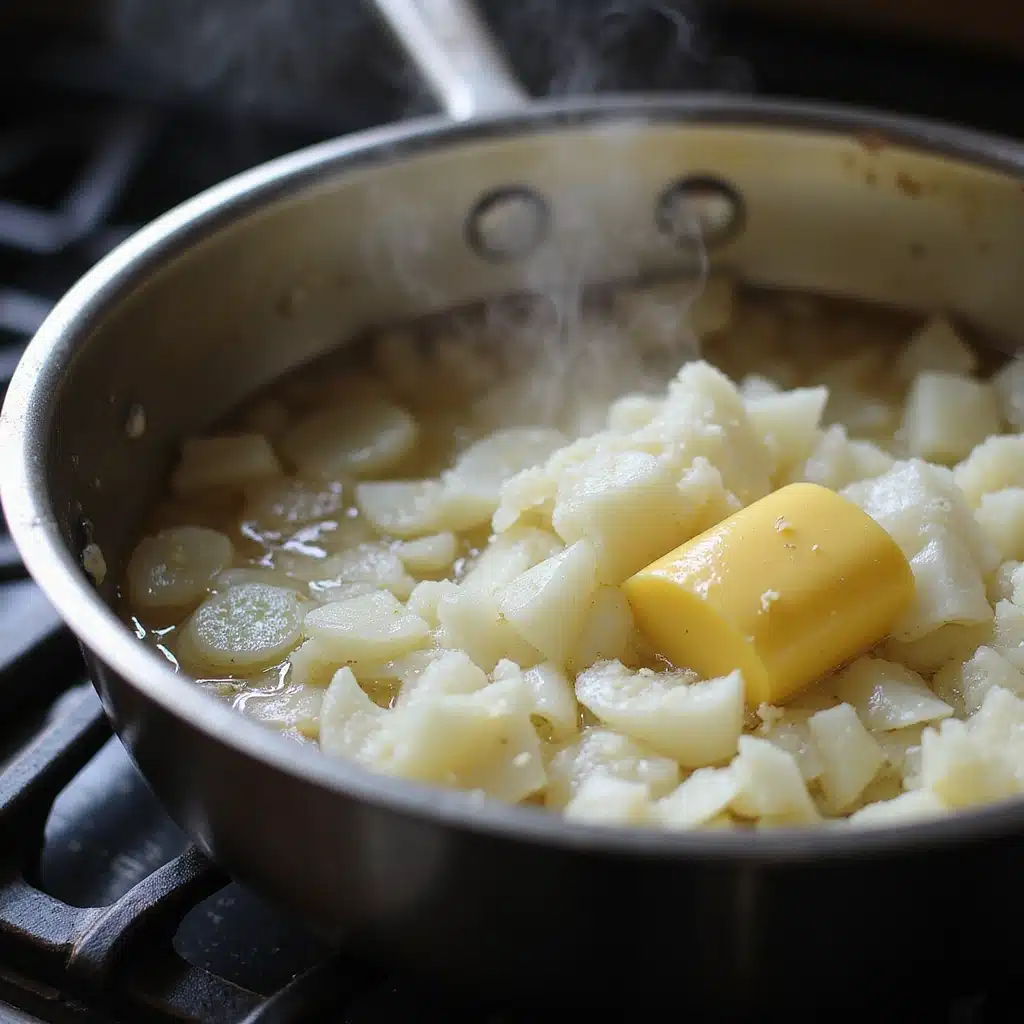 Delicious Cheesy Potato Soup Recipe: Warm Up with This Easy Meal - Step 2: Sauté Onions