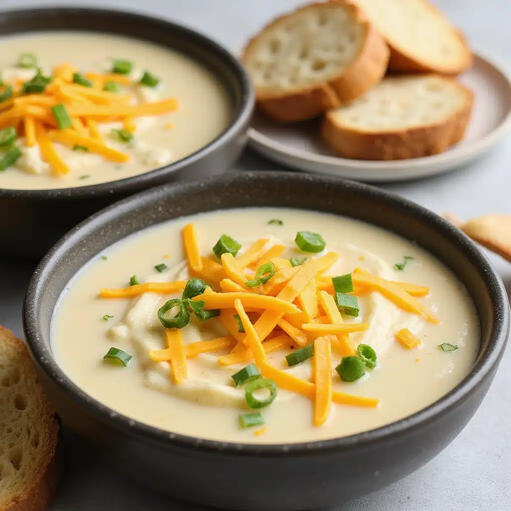 Delicious Cheesy Potato Soup Recipe: Warm Up with This Easy Meal - Step 8: Serve and Garnish