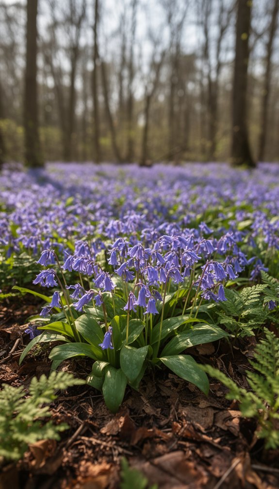 dappled shade bluebell spring display