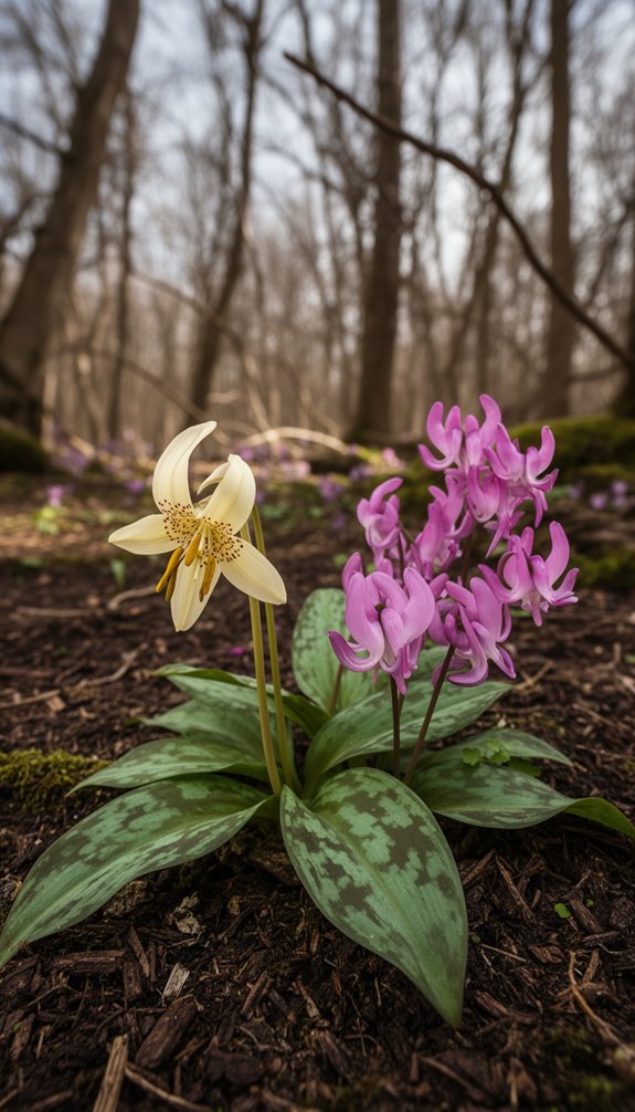 delicate yellow woodland spring blooms
