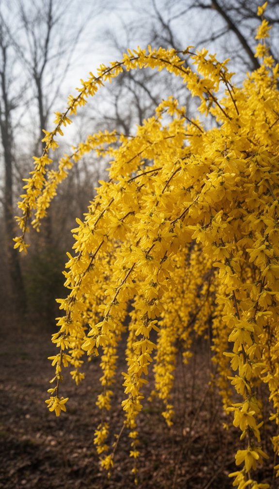 golden spring flowering hardy hedge