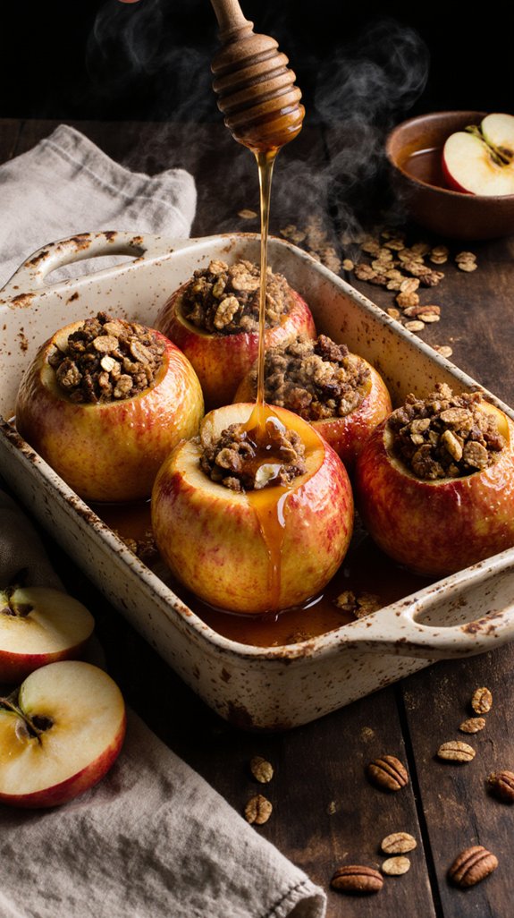 baked apples stuffed with granola and honey