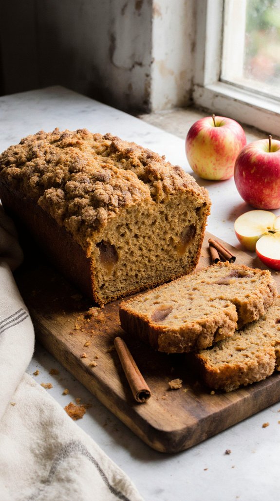 moist apple crumb loaf